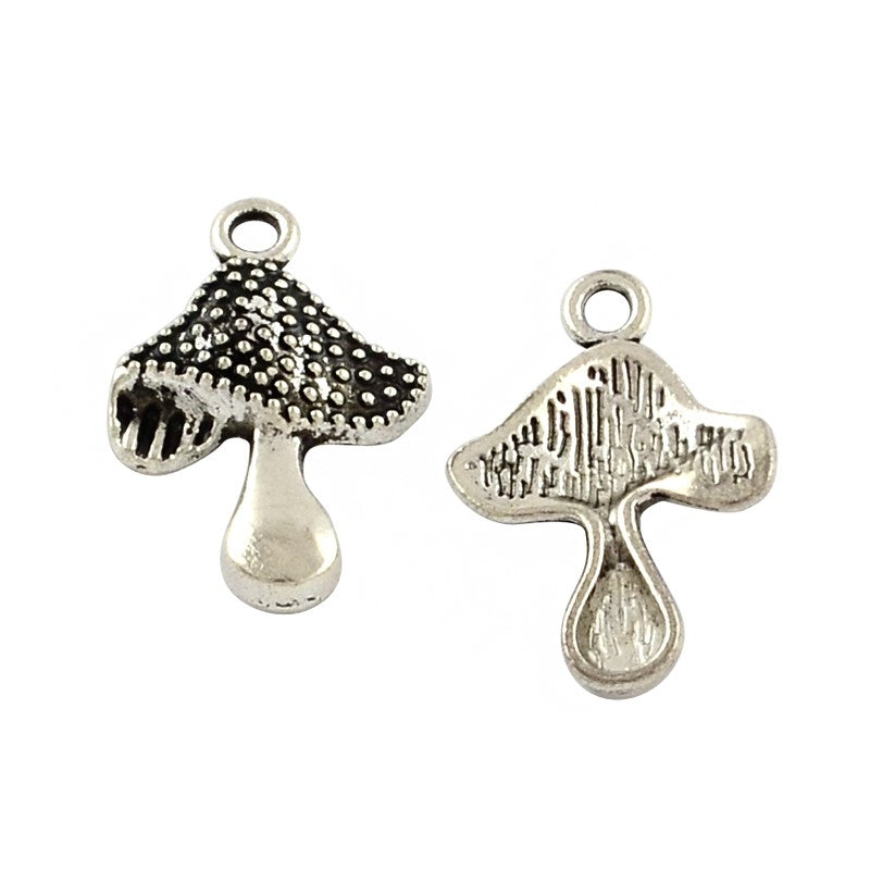 Mushroom Silver Charms
