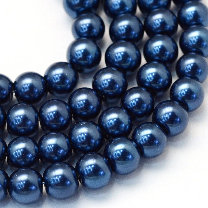 Dark Blue Glass Pearls