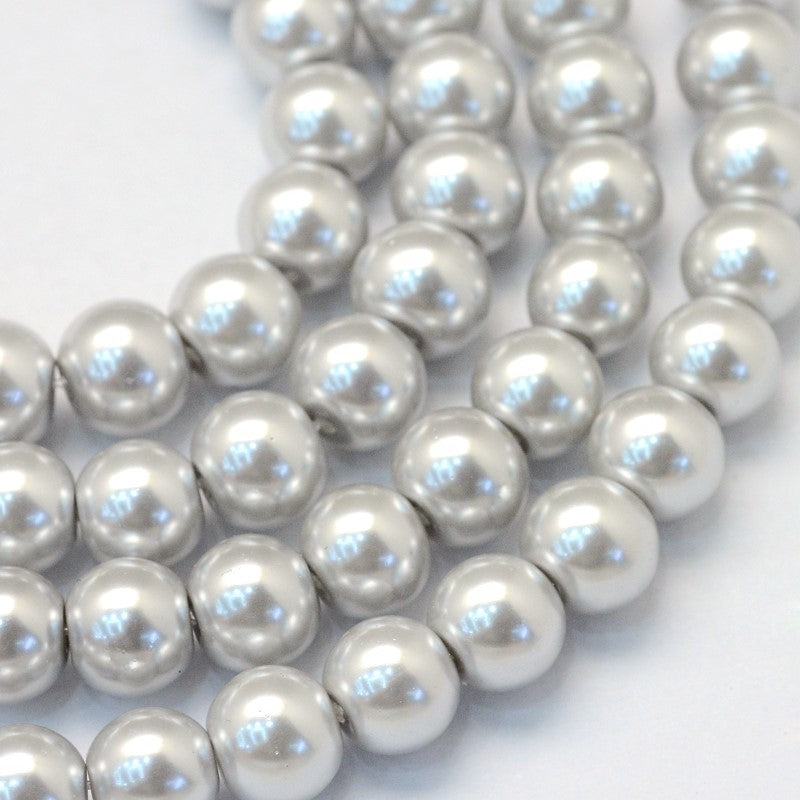 Light Grey Glass Pearls