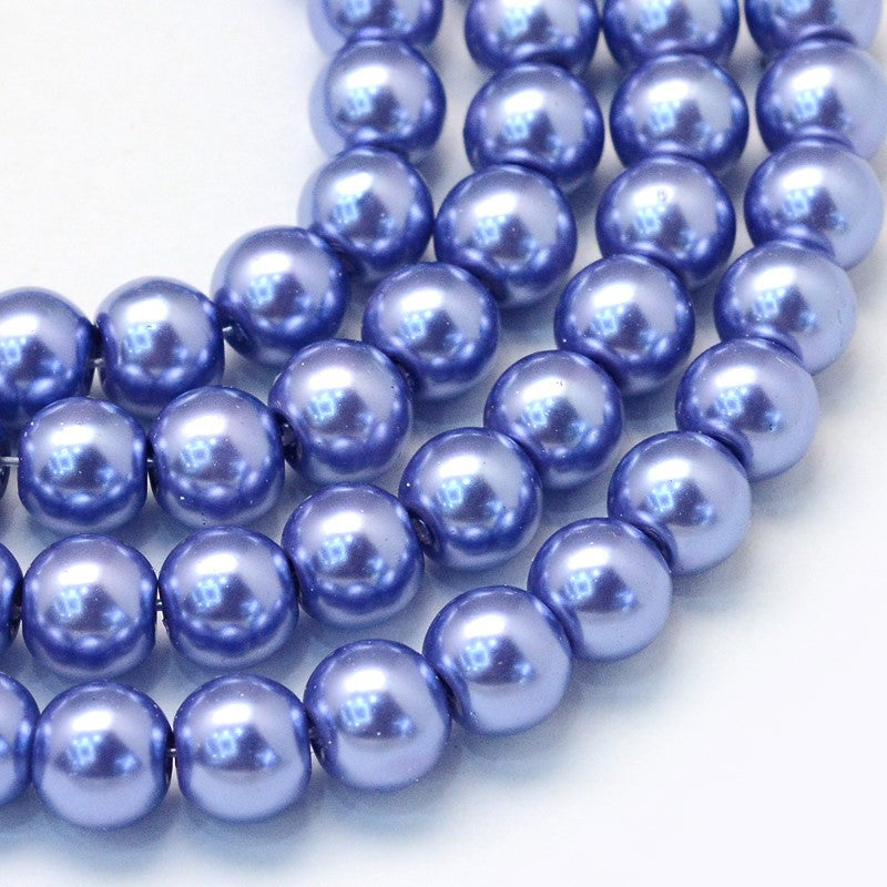 Slate Blue Glass Pearls