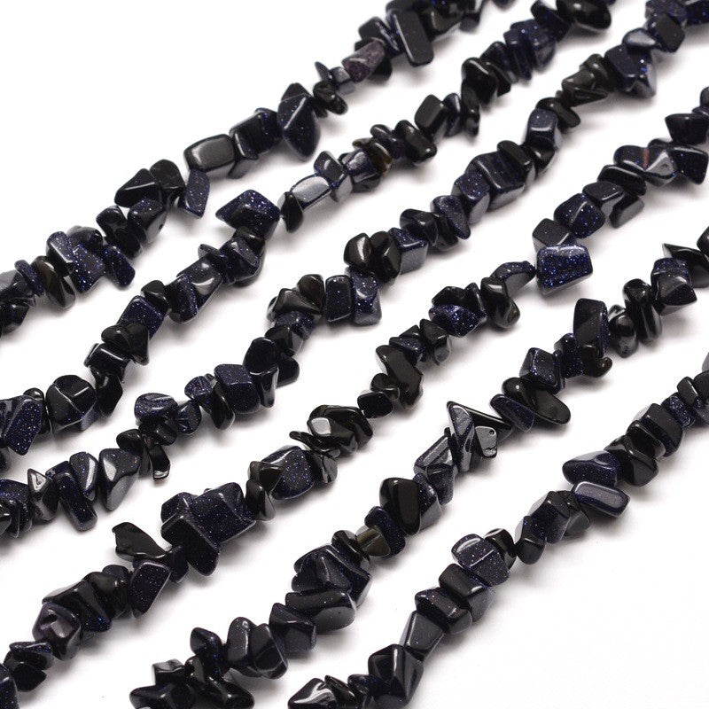 Blue Goldstone Chip Beads