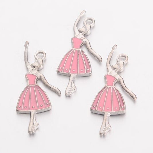 Pink Ballerina Charms