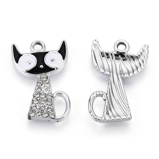 Rhinestone Cat Charms