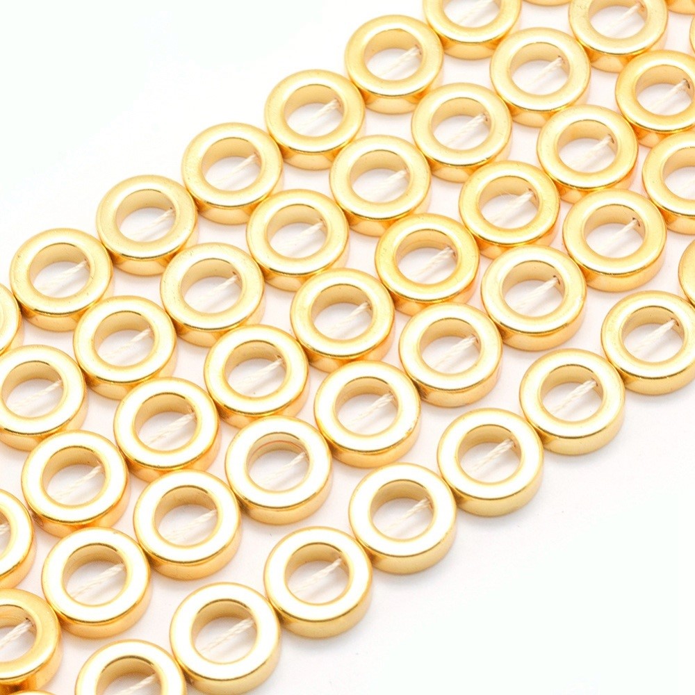 Donut Hematite Beads