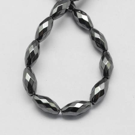 Faceted Oval Hematite Beads
