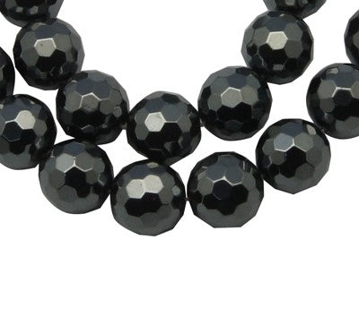 Faceted Round 8mm Hematite Beads