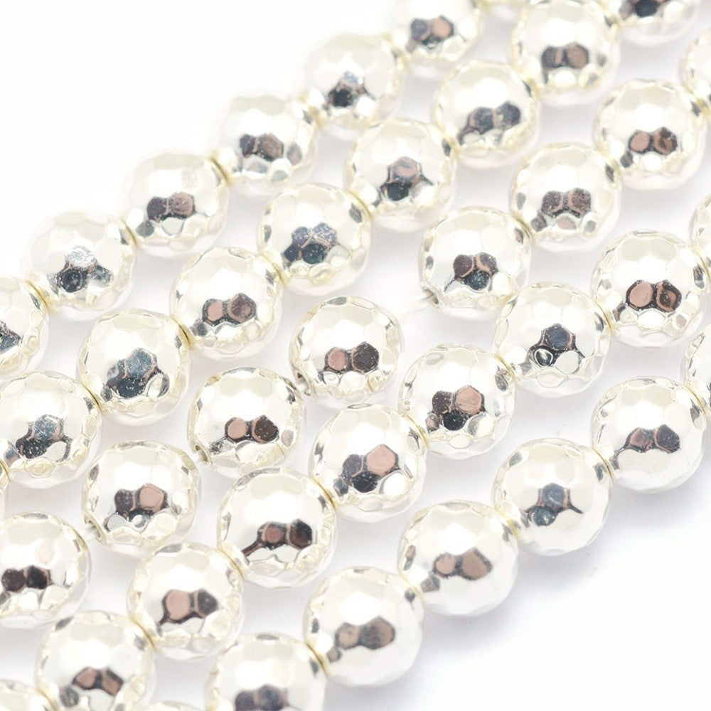 Faceted Round 8mm Hematite Beads