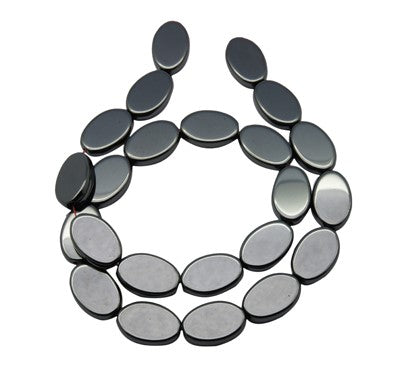 Flat Oval Hematite Beads