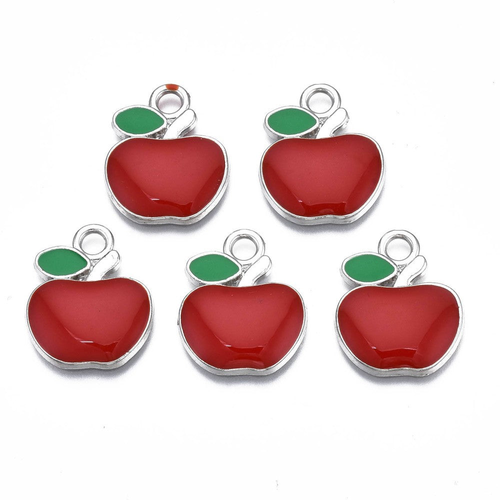 Apple Enamel Charms