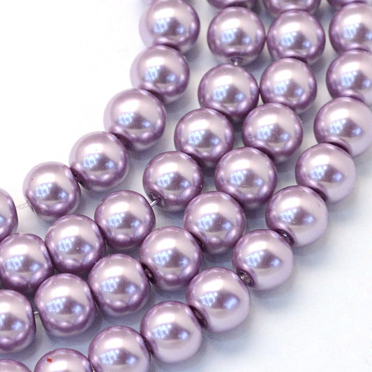 Lilac Glass Pearls