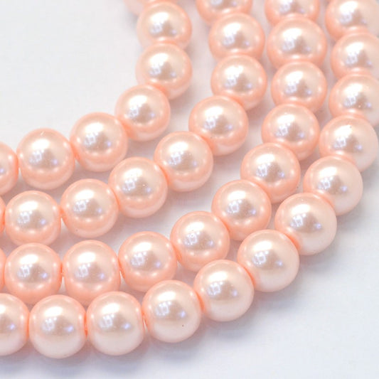 Peach Glass Pearls