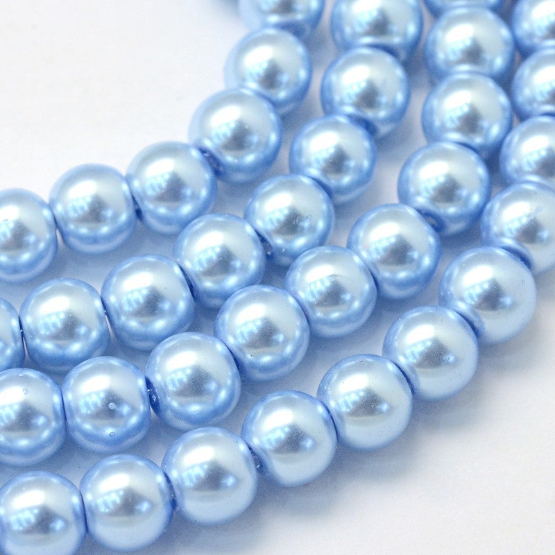 Sky Blue Glass Pearls