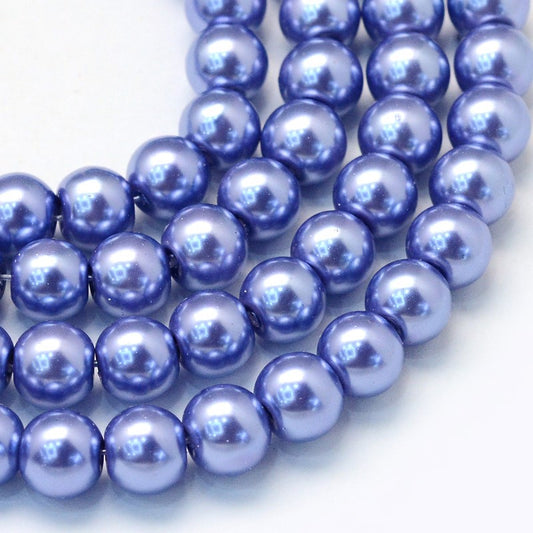 Slate Blue Glass Pearls
