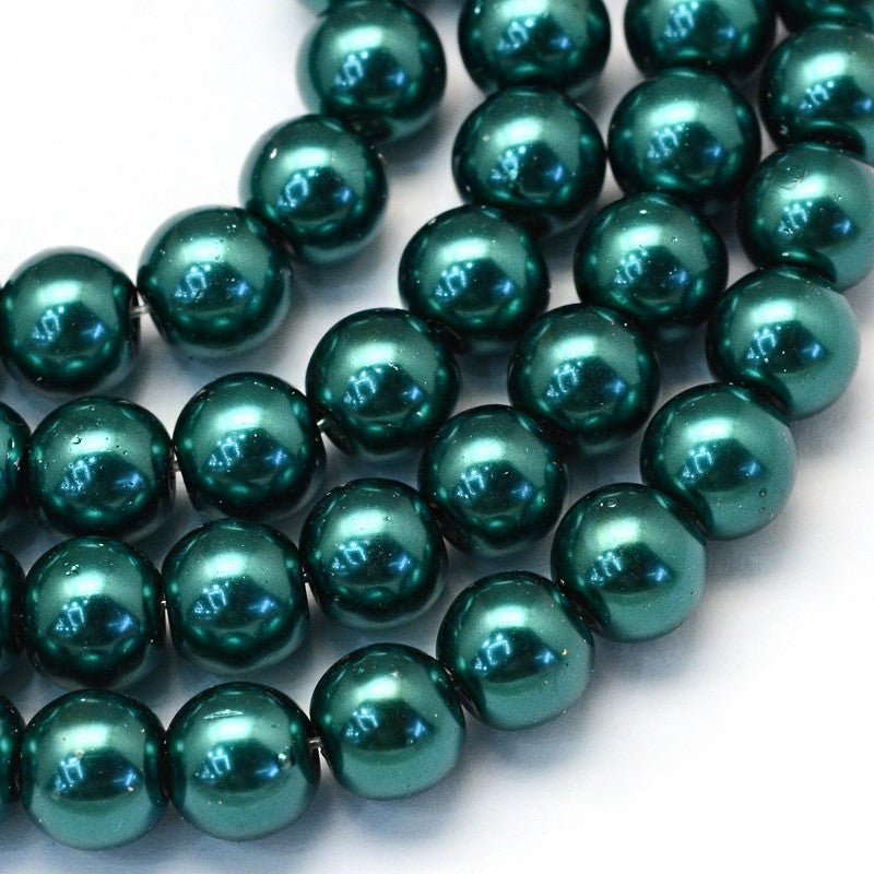 Teal Glass Pearls