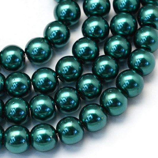 Teal Glass Pearls
