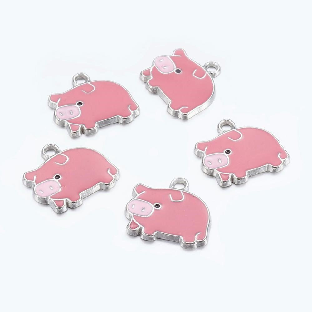 Pink Enamel Charms