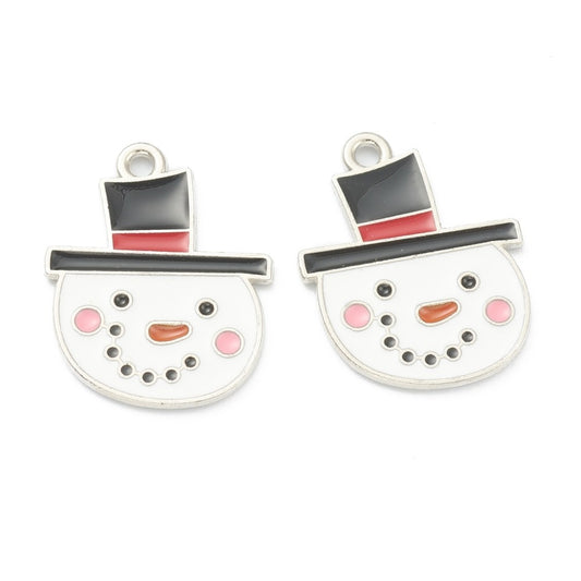 Christmas Snowman Head Charms