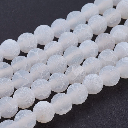White Crackle Agate 8mm
