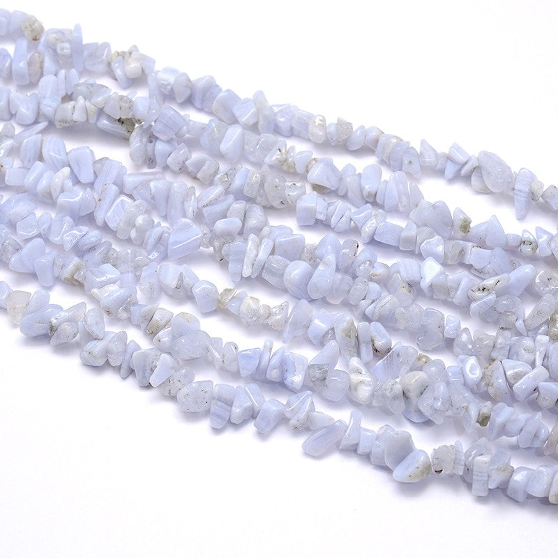 Blue Lace Agate Chip Beads