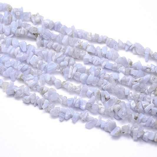 Blue Lace Agate Chip Beads