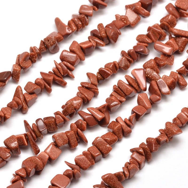 Brown Goldstone Chip Beads