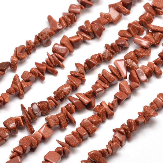Brown Goldstone Chip Beads