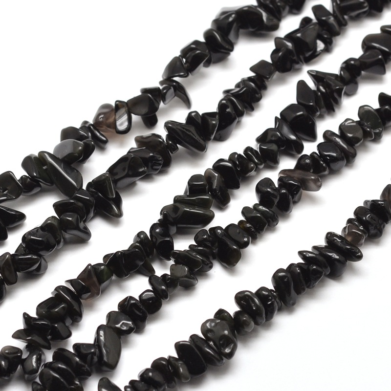 Obsidian Chip Beads