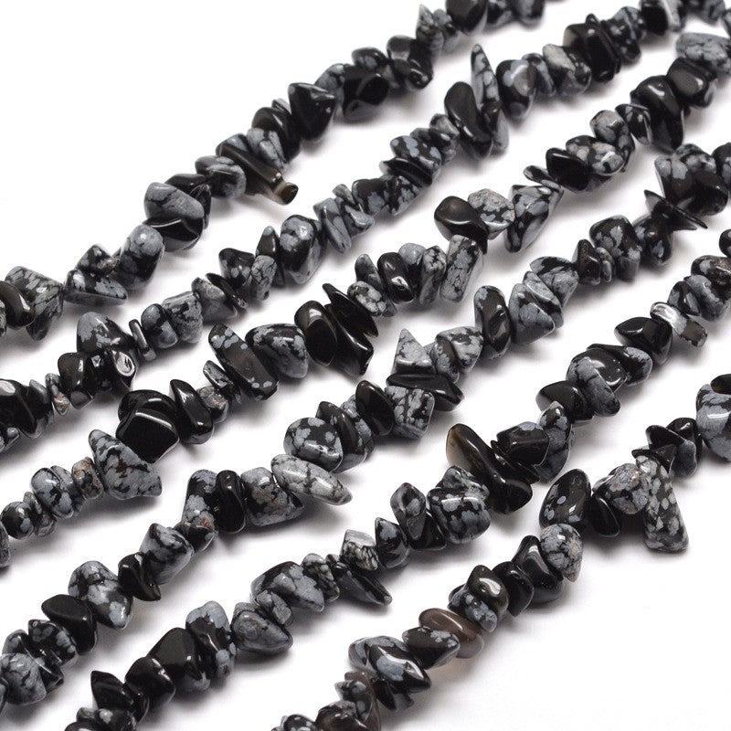 Snowflake Obsidian Chip Beads