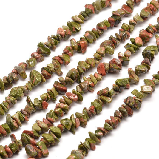 Unakite Chip Beads